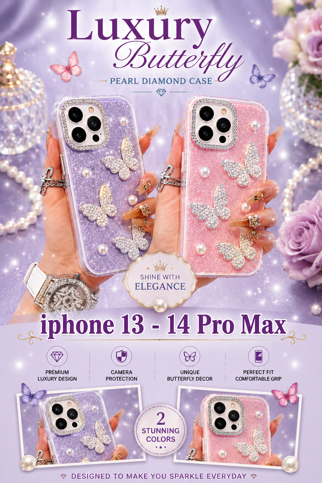 Luxury Butterfly Cases | iPhone 13–14 Pro Max