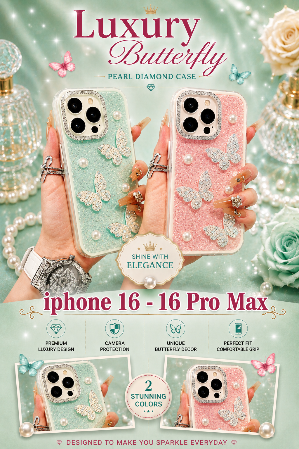 Luxury Butterfly Cases | iPhone 16–16 Pro Max