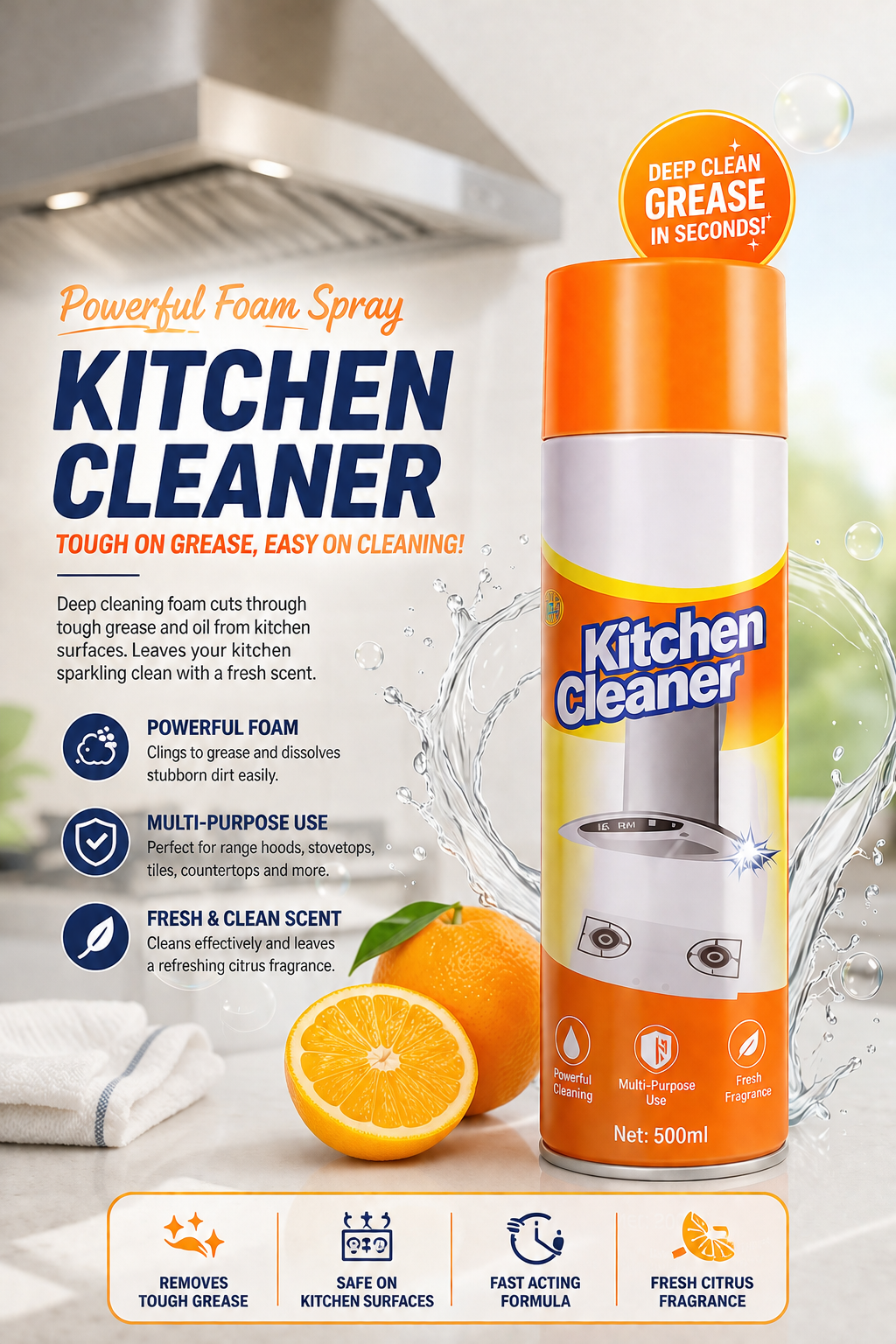SPOTLESS KITCHEN 500 M.L | Powerful Foam Cleaner